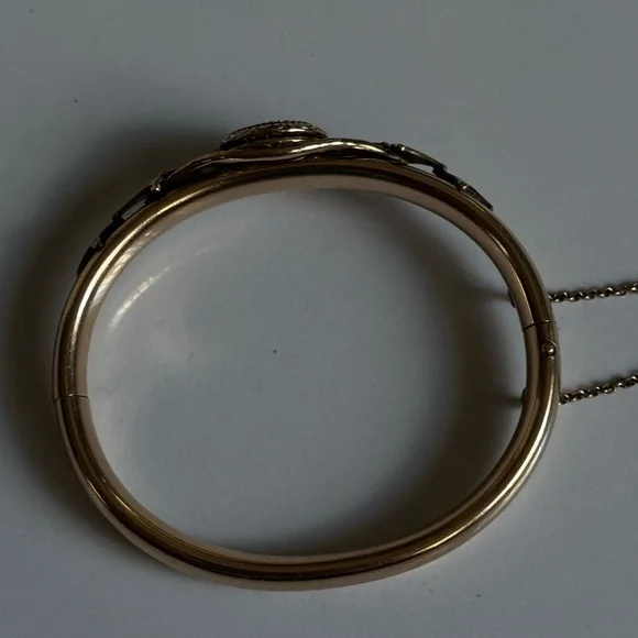 Unique Vintage Austin&Stones Gold filled- plated Hinged Bangle Bracelet 1907ss - Picture 10 of 14